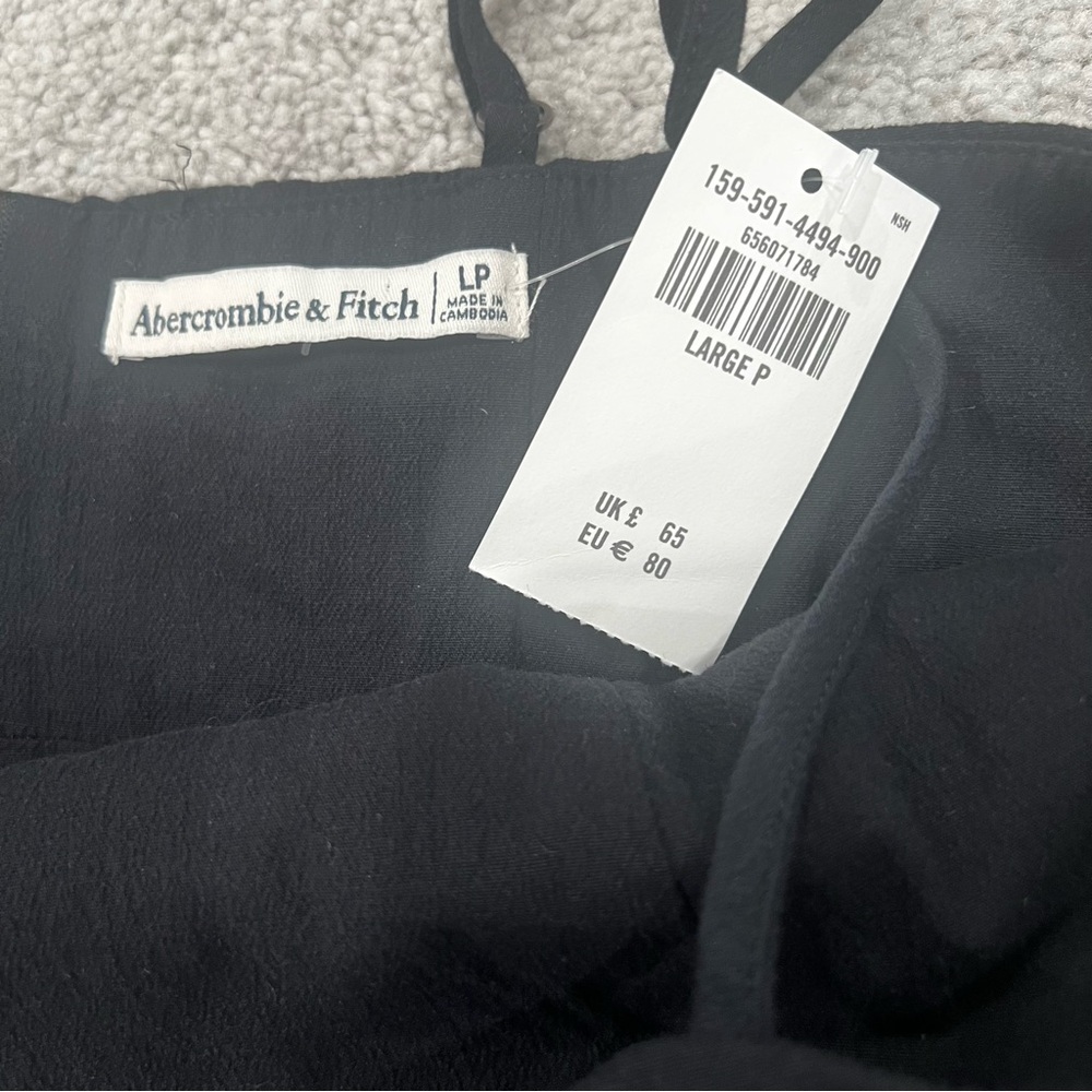 Abercrombie & Fitch NWT Black Midi Dress Women’s Sz LP - Picture 7 of 9